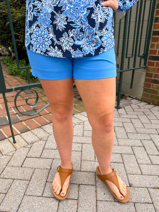 Lulu B Bright Periwinkle Pocket Shorts