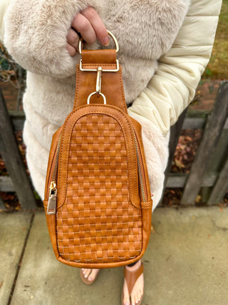 Waverly Woven Sling Bag Brown