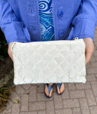 Riley Vegan Crossbody - Quilted Snow Pearl