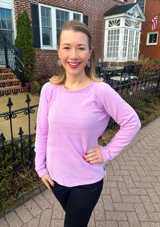 Lulu B Clear Lilac Chenille Sweater