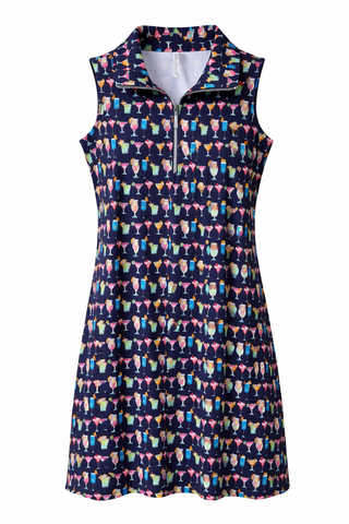 Lulu B Multicolor Cocktails Sleeveless Zip Swing Dress