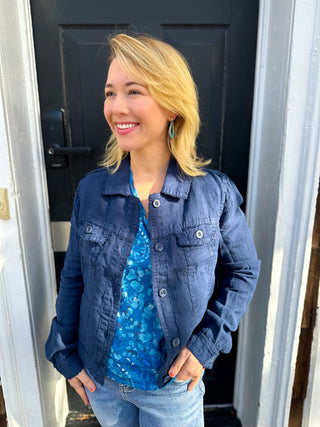 Lulu B Navy Linen Jacket