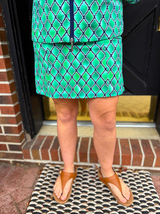 Beachtime by Lulu B Green Window Pane Life 2-Pocket Skort