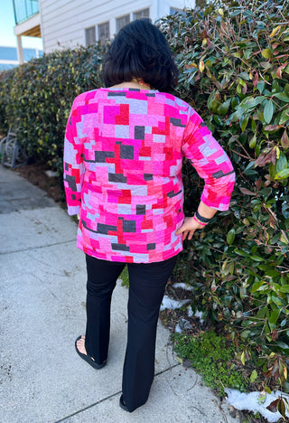 Tango Mango Pink Tiles Criss Cross Tunic