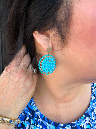 Turquoise Circle Earrings