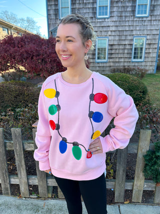 Christmas Lights Light Pink Sweatshirt