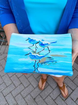Watercolor Sandpiper Crossbody Bag