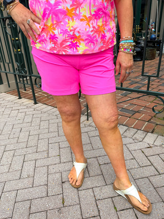 Lulu B Bright Hot Pink Pocket Shorts