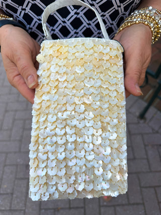 Capiz Flower Club Bag