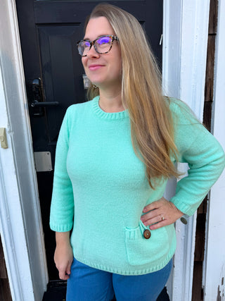 Lulu B Clear Seafoam Chenille Sweater