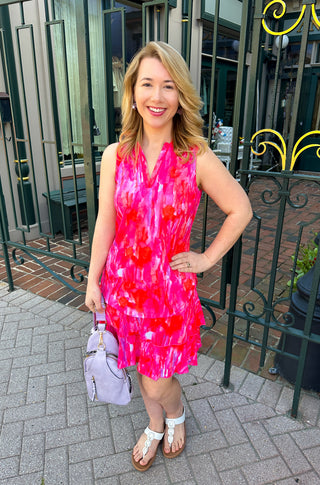 Tango Mango Electric Pink Sleeveless Collar Top