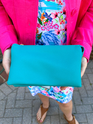 Riley Vegan Crossbody - Ocean Teal