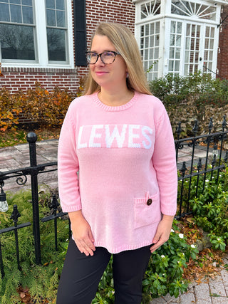 Lulu B Seaglass Pink Lewes Chenille Sweater