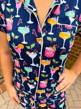 Fizz the Season Button Up Sleep Shirt