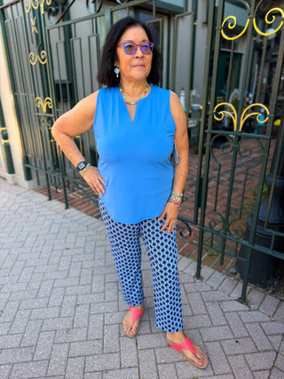 Lulu B Clear Periwinkle UPF 50+ Sleeveless Keyhole Top