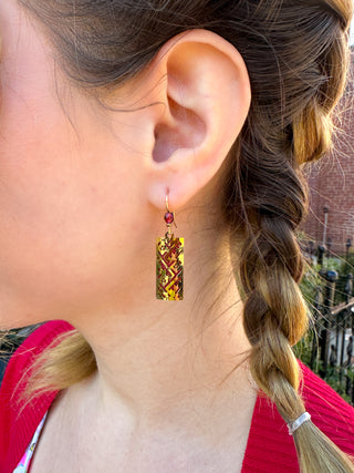 Red Trellis Earrings