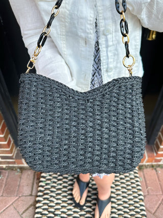 Black Weave Handbag