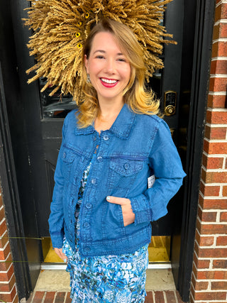 Tango Mango Dark Jean Linen Jacket