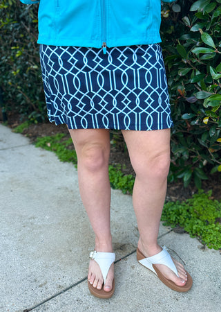 Lulu B Coastal Lattice Zip Skort