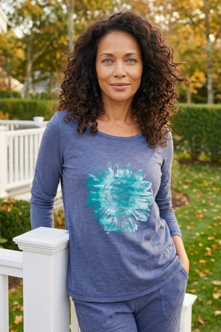 Escape by Habitat Navy Destination Sunflower Cotton Tee