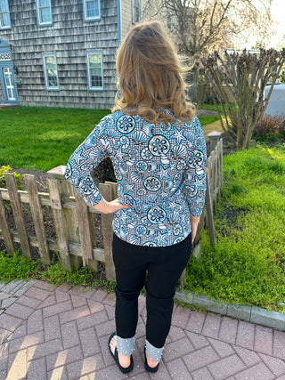 Lulu B Black Gingham Shells V-Neck Top