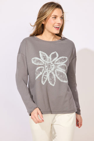 Escape by Habitat Volcano Batik Daisy Scoop Neck Fleece Pullover 2