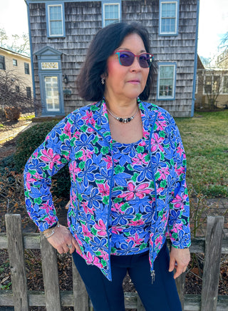 Beachtime by Lulu B Floral Multi Full Zip Jacket
