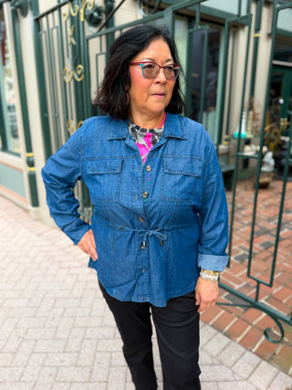 Everyday Chambray Drawstring Jacket