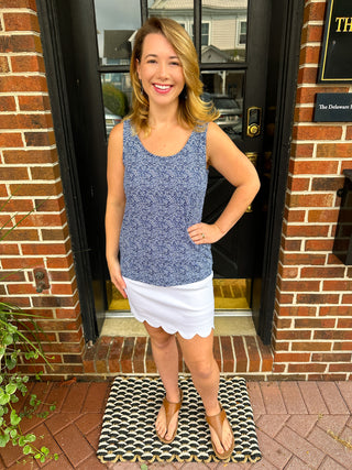 Lulu B Blue Animal Print Basic Tank