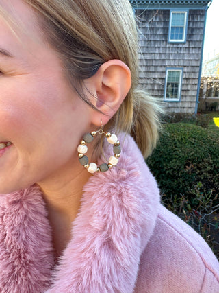 Taupe and Cream Earrings