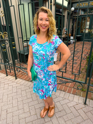 Tango Mango Lagoon Breeze Short Sleeve Dress