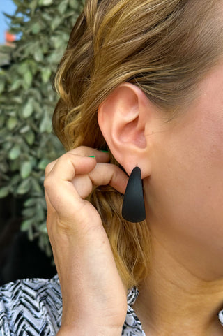 Black Chunky Hoop Earrings