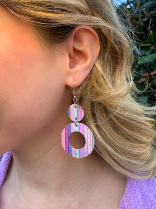 Summer Leather Cork Dangle Earrings
