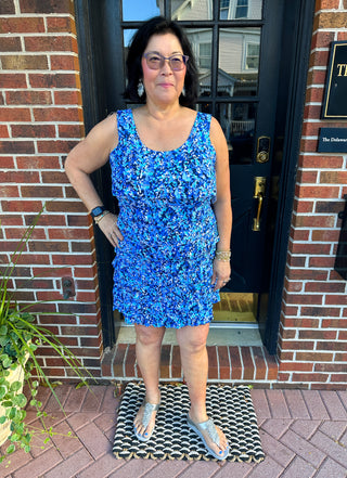 Lulu B Dark Blue Vine Cha Cha Dress