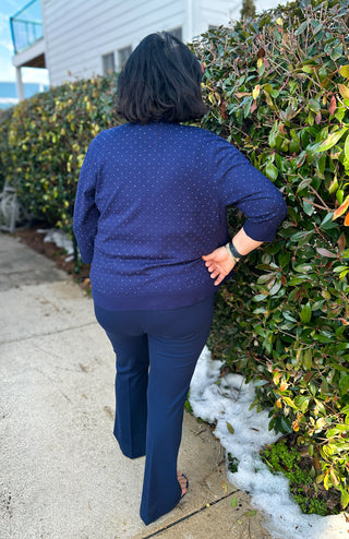 Lulu B Navy Wide Leg Leggings