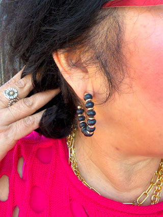 Chunky Black Hoop Earrings