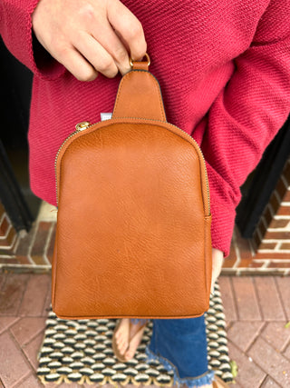 Ellen Sling Bag with Removable Guitar Strap-Brown