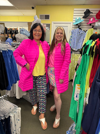 Lulu B Down Puffer Jacket Bright Hot Pink
