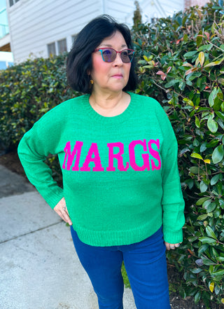 Cozy Green Margs Knit Sweater