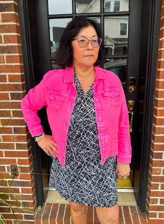 Lulu B Hot Pink Linen Jacket