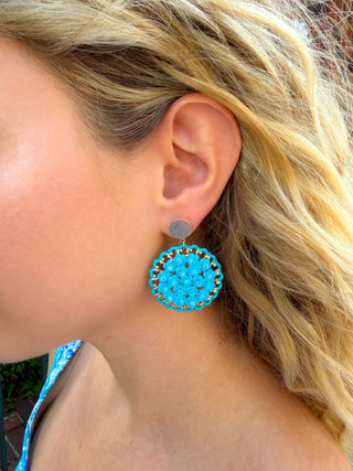 Turquoise Circle Earrings