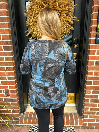 Tango Mango Abstract Button Tunic