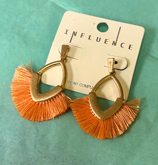 Coral Fringe Earrings