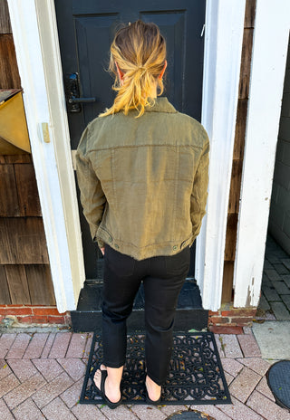 Lulu B Olive Linen Jacket