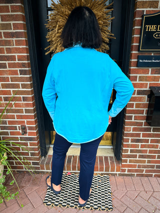 Lulu B Clear Turquoise Short Reversible Jacket