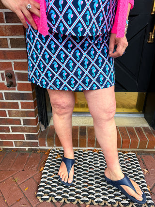 Lulu B Seahorse Lattice UPF 50+ Zip Skort