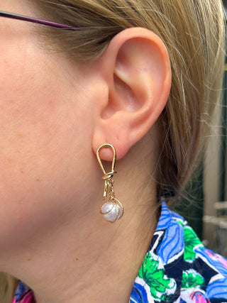 Gold Pearl Knot Earrings