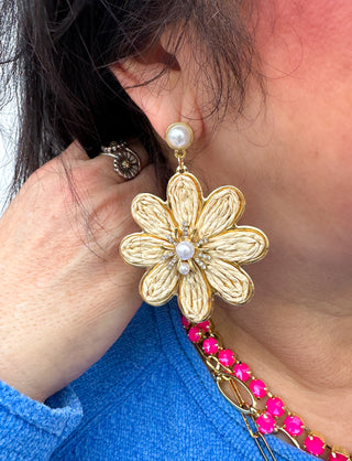 Stone Flower Earrings