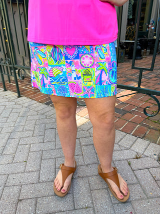 Beachtime by Lulu B Modern Mosaic 2-Pocket Skort