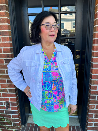 Lulu B White Linen Jacket